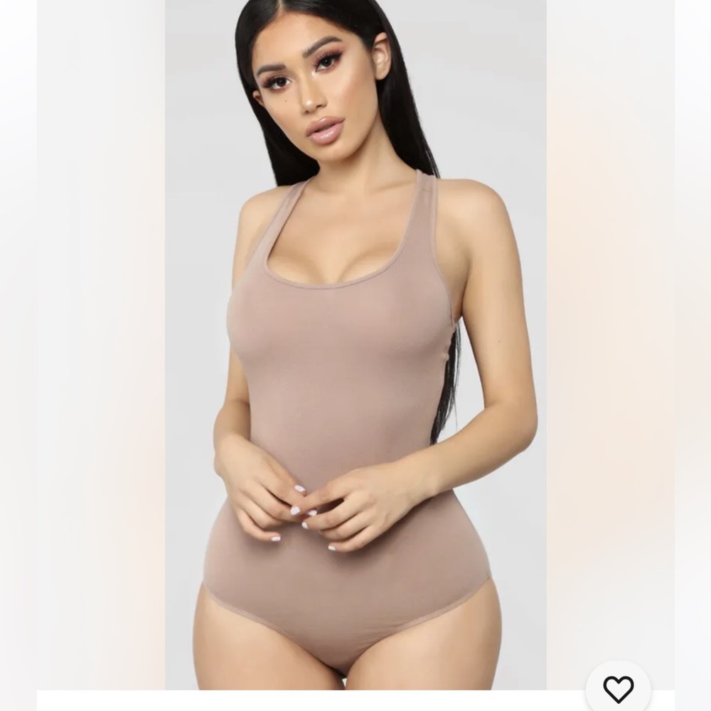 Women fashion nova davina basic tank top bodysuit size m color chocolate nwt